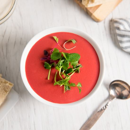 Creamy Vegan Beetroot Soup - Recipe photo by BEET OF THE WILD