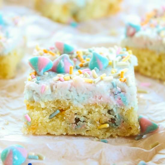 Keto Unicorn Sugar Cookie Bars - Recipe photo by LowCarb Abode