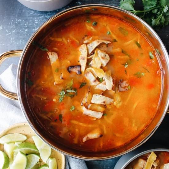 Healthy Chicken Tortilla Soup - Recipe photo by thefigjar