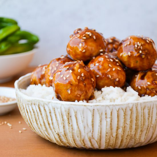 Baked Teriyaki Chicken Meatballs - Recipe photo by justataste
