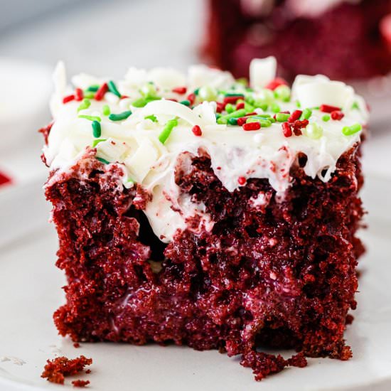 Red Velvet Poke Cake - Recipe photo by ToSimplyInspire