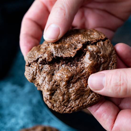 Dark Chocolate Pecan Brookies - Recipe photo by garlic and zest