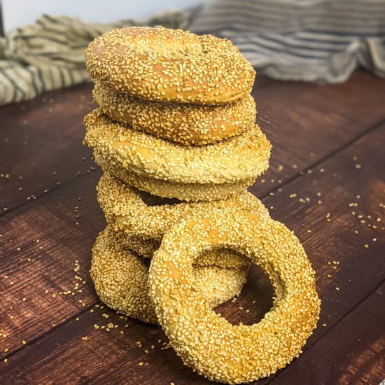 Greek Sesame Seed Bagels - Recipe photo by mamazilla