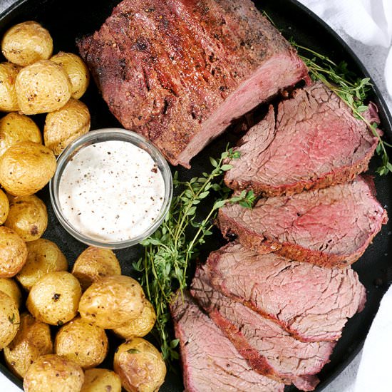 Tender Smoked Beef Tenderloin Roast - Recipe photo by FoodieandWine.com