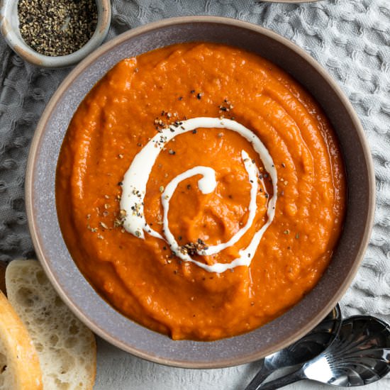 Sweet Potato and Red Pepper Soup - Recipe photo by itsnotcomplicatedrecipes