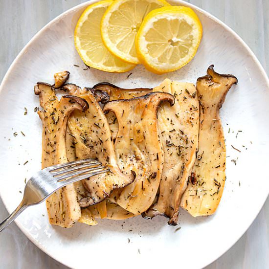 Lemon Thyme King Oyster Mushroom - Recipe photo by MasalaHerb