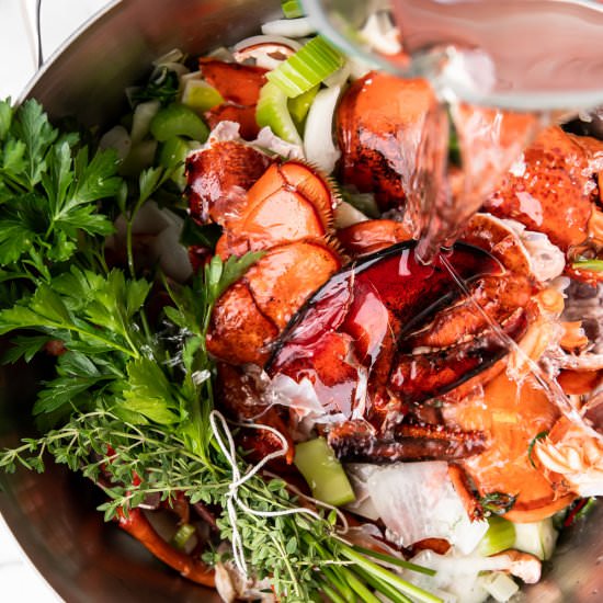 how to make lobster stock - Recipe photo by withspice