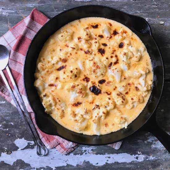 Tangy Cheddar Cauliflower - Recipe photo by the good eats co