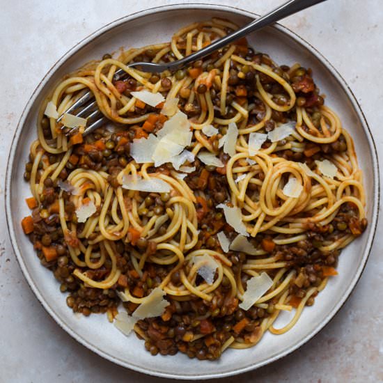 Rich Lentil Bolognese - Recipe photo by missrachelphipps