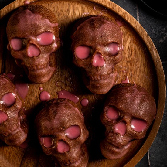 Chocolate Cakes w Pomegranate Glaze - Recipe photo by leisurefanclub