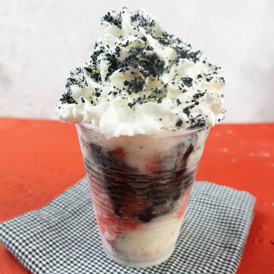 Cruella Themed Frappuccino Drink - Recipe photo by bklynactivemama