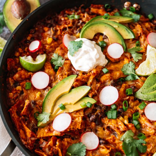 One Pan Enchilada Skillet - Recipe photo by theseasonaljunkie