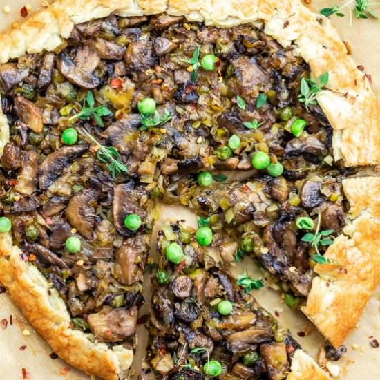 Mushroom & Leek Galette - Recipe photo by The Mediterranean Dish