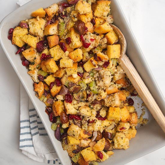 Vegan Cornbread Stuffing - Recipe photo by dailydish