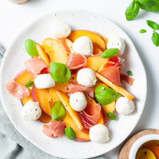 Peach and Prosciutto Salad - Recipe photo by itsnotcomplicatedrecipes