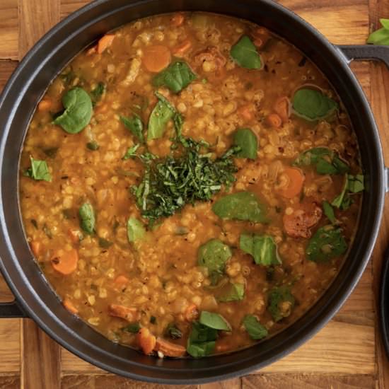 Lentil and Spinach Soup - Recipe photo by The Mad Table