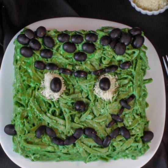 Frankenstein Fettuccine - Recipe photo by Food Meanderings
