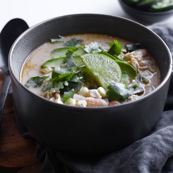 Gluten-free White Chicken Chili - Recipe photo by GrainFreeTable