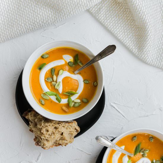 Butternut Squash Soup - Recipe photo by Run to the Table
