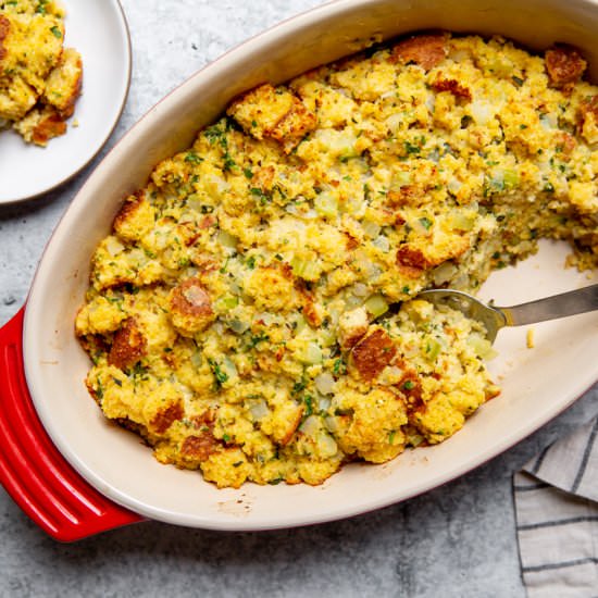 Gluten Free Cornbread Stuffing - Recipe photo by FromScratchFast