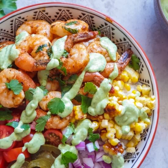 SPICY FAJITA SHRIMP RICE BOWLS - Recipe photo by TaylahsKitchen