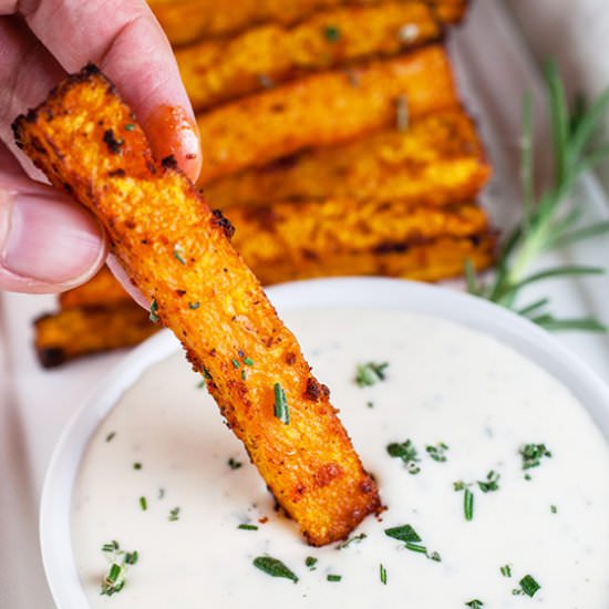 Air Fryer Butternut Squash Fries - Recipe photo by therusticfoodie