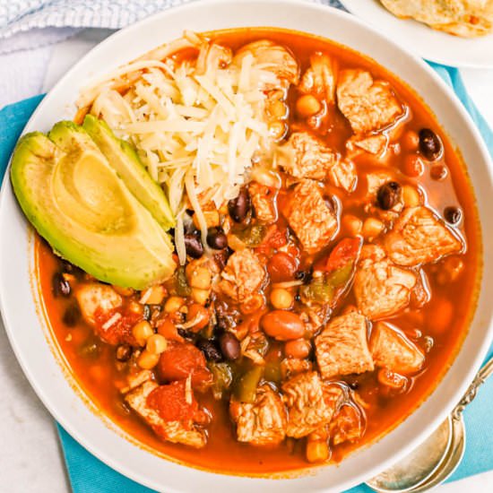 Instant Pot chicken chili - Recipe photo by Family Food on the Table