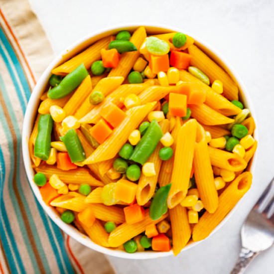 Pasta with Frozen Vegetables - Recipe photo by Kitchenskip