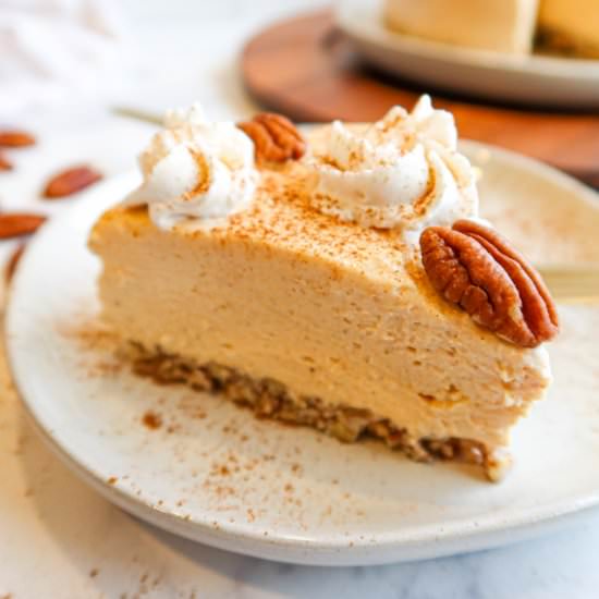 Low Carb No Bake Pumpkin Cheesecake - Recipe photo by StaceyLives