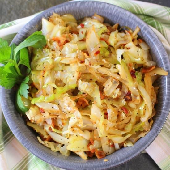 Frizzled Skillet Fried Cabbage - Recipe photo by PalatablePastime