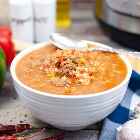 Instant Pot Stuffed Pepper Soup - Recipe photo by AllWaysDelicious