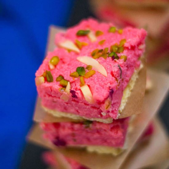 Rose Kalakand - Recipe photo by shintasimon