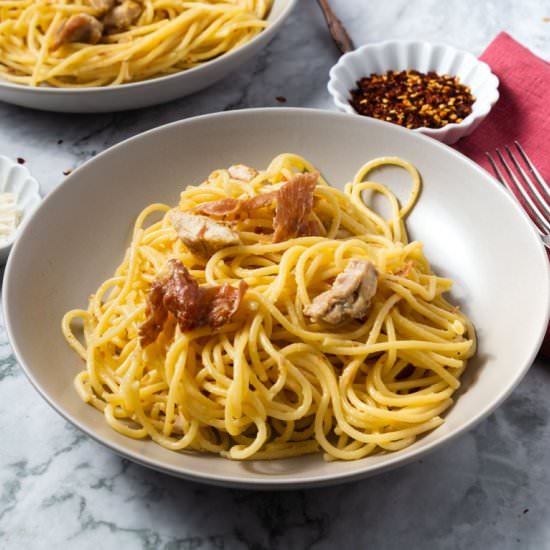 Creamy Chicken Carbonara - Recipe photo by cooking.with.carbs