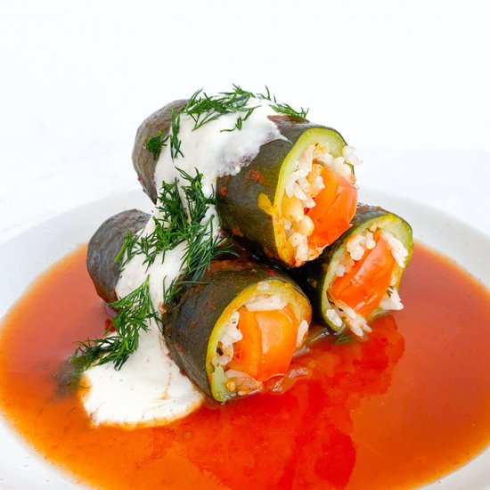 Vegan Stuffed Zucchini - Recipe photo by Revelinplants