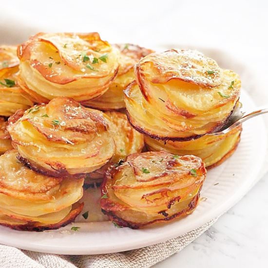 Cheesy Mini Gratin Potato Stacks - Recipe photo by chef not required