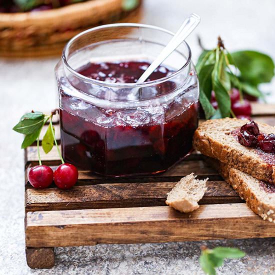 Sour Cherry Jam - Recipe photo by yummynotes