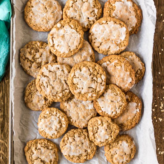 Iced Oatmeal Cookies - Recipe photo by persnicketyplates