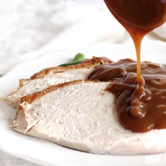 Air Fryer Turkey Breast with Gravy - Recipe photo by noshingwiththenolands