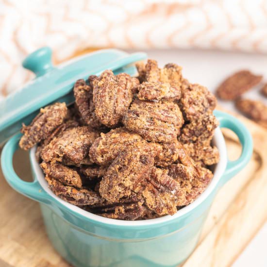 Air Fryer Candied Pecans - Recipe photo by Thebustedoven