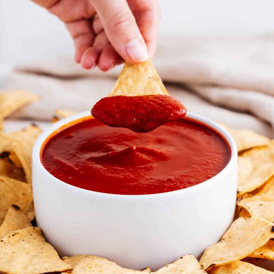 Guajillo Salsa - Recipe photo by brokebankvegan