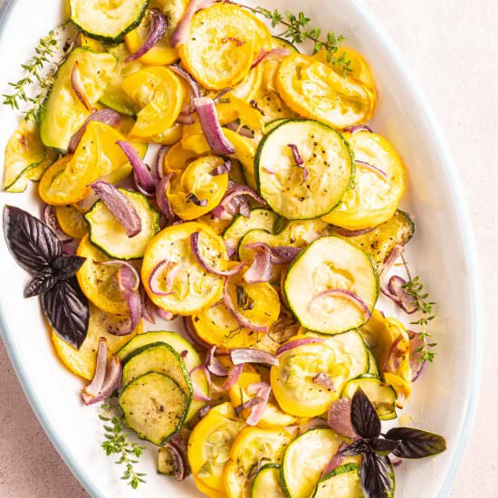 Herb Roasted Squash and Zucchini - Recipe photo by debsdailydish