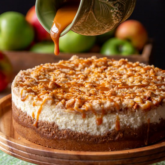 Caramel Apple Cheesecake - Recipe photo by Savingroomfordessert