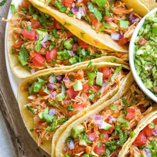 Instant Pot Chicken Tacos - Recipe photo by Two Healthy Kitchens