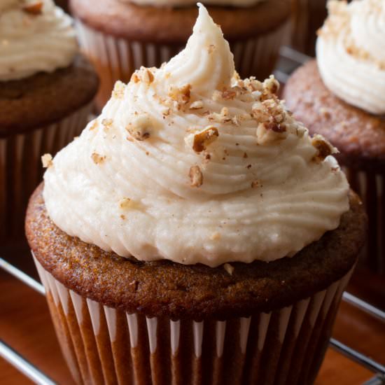 Pumpkin Cupcakes with Brown Butter - Recipe photo by For the Love of Cooking