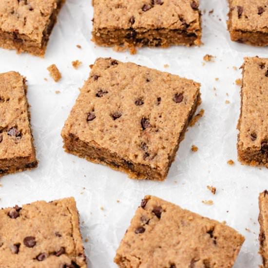 Peanut Butter Cookie Bars - Recipe photo by Three Little Chickpeas