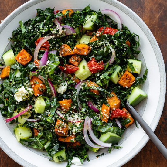 Kale sweet potato salad - Recipe photo by thehealthfulideas