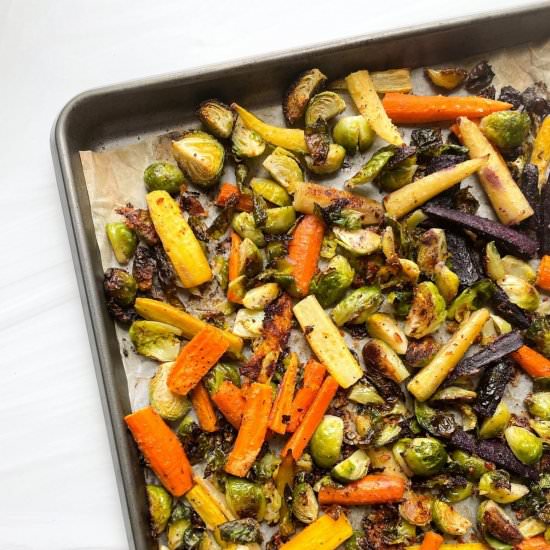 Roasted Brussels Sprouts & Carrots - Recipe photo by frozen_bananas_