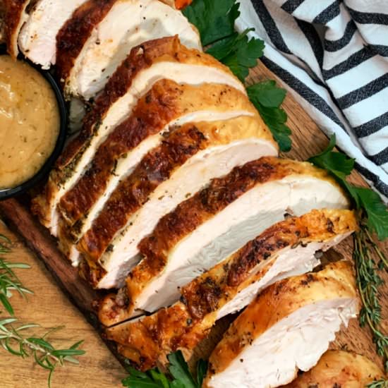 Air Fryer Garlic Herb Turkey Breast - Recipe photo by agoudalife
