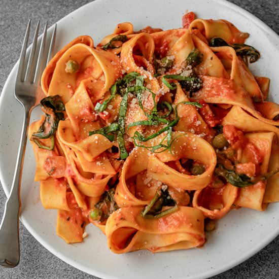 Pasta with Pink Sauce - Recipe photo by balancewithjess