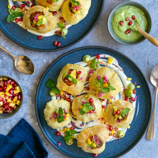 Puri Chaat Bites - Recipe photo by between2kitchens